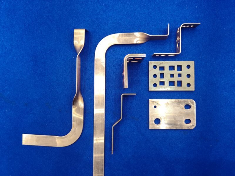 processed copper busbar samples bending punching cutting