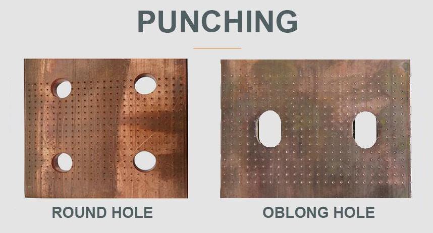 Punching sample on copper busbar